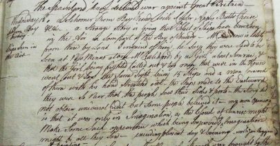 Simeon Perkins Diary : October 12, 1796 UFO sighting